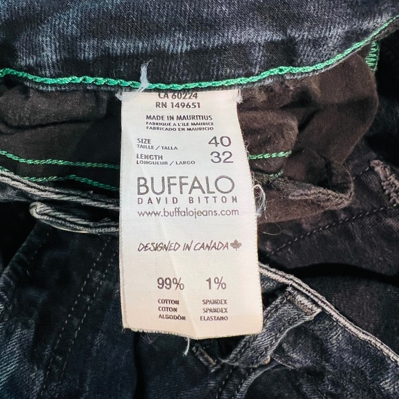 Men's Buffalo David Bitton Ash-X Slim Stretch Jeans Blue Dark Wash Size 40x32 - Picture 6 of 14